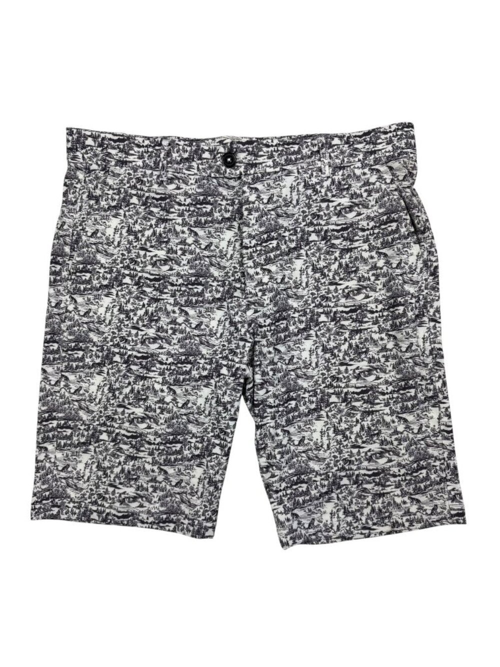 Greyson Men’s Fur Trees Forest Performance Golf Shorts Brown/White • Size 34